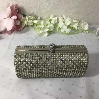 New Look Womens Silver / Gold / White Embellished Evening Clutch Bag