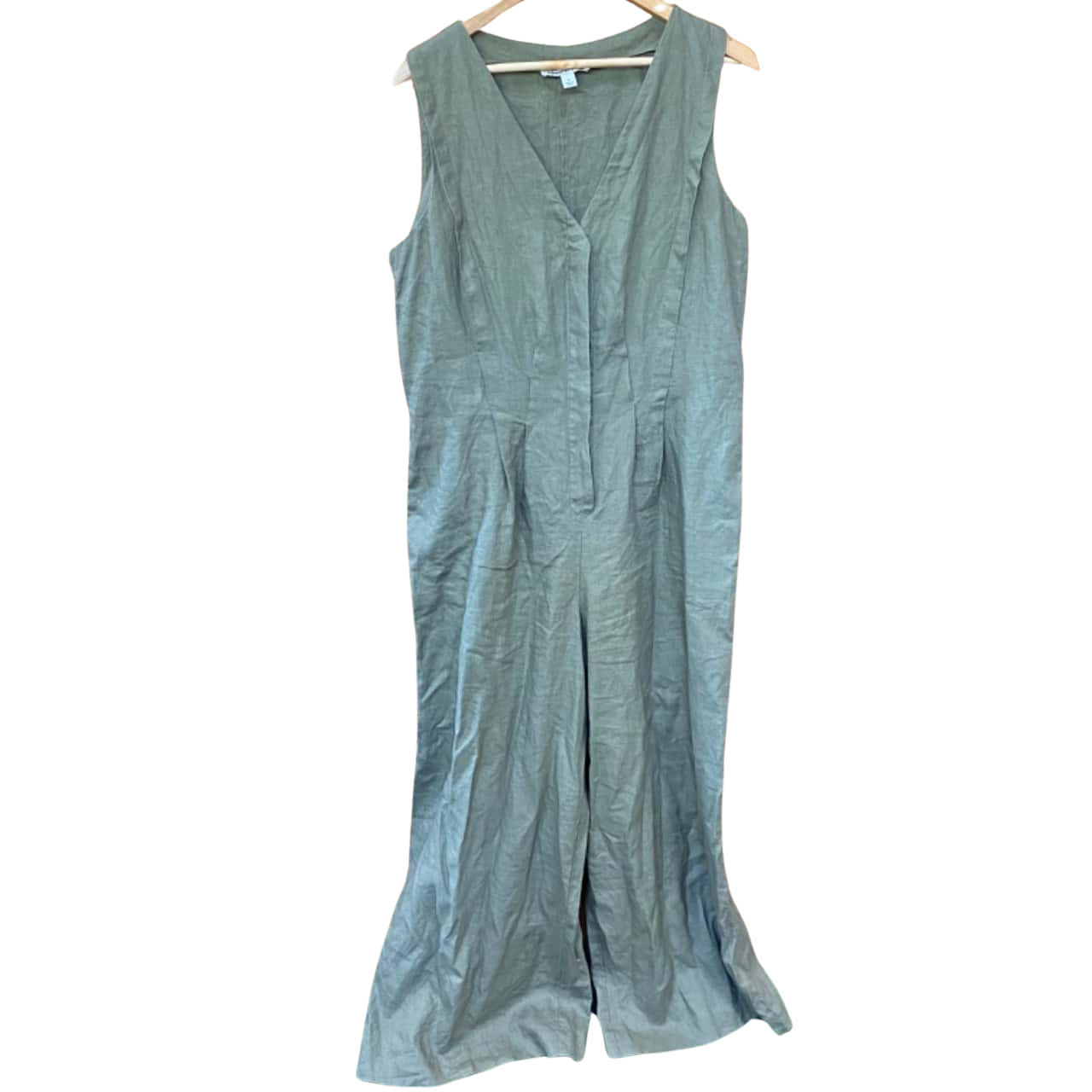 Country Road Olive Green Linen Jumpsuit Size 12(s)
