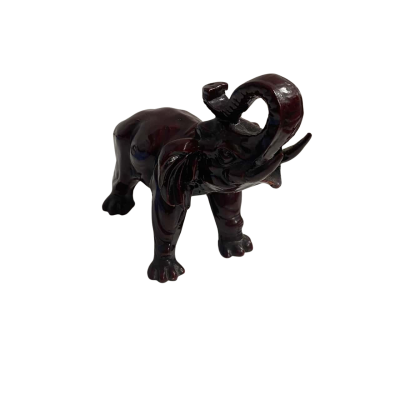 Red Resin Elephant Figurine 