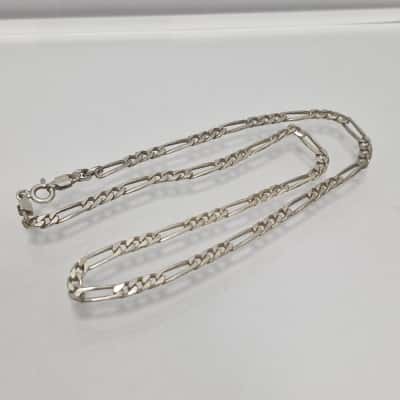  925 Sterling Silver Figaro Chain Necklace 