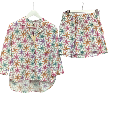 NEW - Scotch & Soda Womens  Size 36 Pattern / White Short & Top Set 