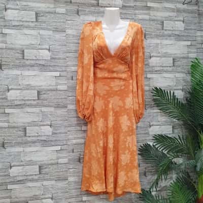 HELLO MOLLY Womens  Size 10 Midi Dress Orange 