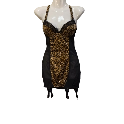  BNWT Von Follies Womens  Size S Bodysuit Animal print 