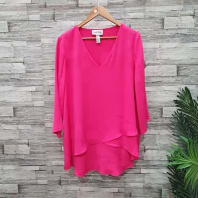 Joseph Ribkoff Womens  Size 14 3/4 Sleeve Top Pink  