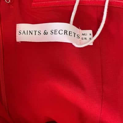 Saints + Secrets Women's Size 8 Babydoll Dress Red 