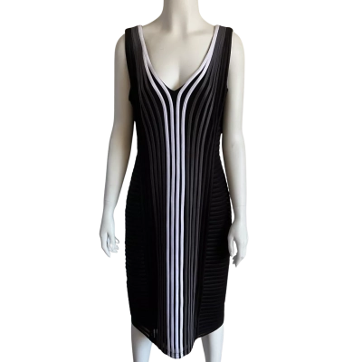 New Frank Lyman Womens  Size 14 Black/White Bodycon/ Cocktail Dress  