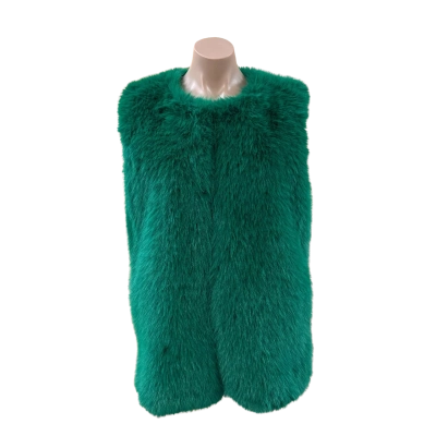 PALME Funky Green Faux Fur Vest (Size 10 / 12) - BNWT