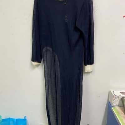 Asilio Womens  Size 12 Maxi Dress Black Crystal Method Knit  