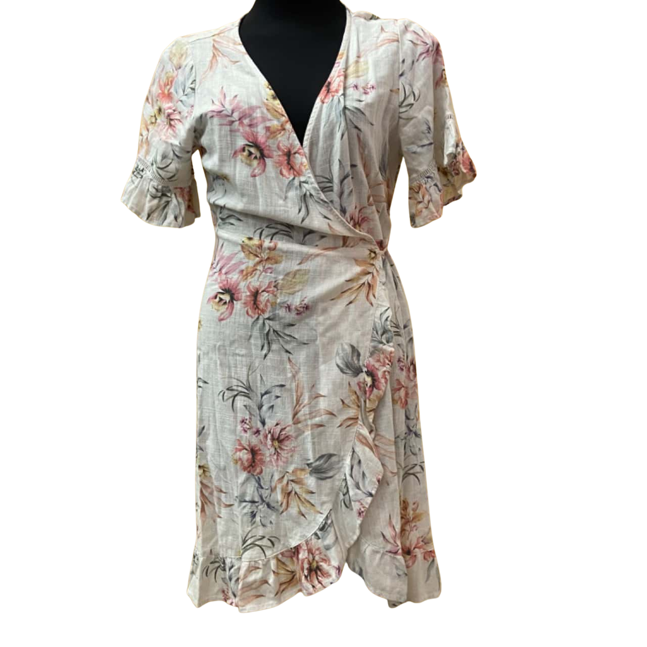 Just Jeans Womens Size 12 Cocktail Dress / Floral Dress / Short Sleeve