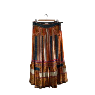 Camilla Womens Silk Size XS Maxi Skirt Multicoloured / Pattern 
