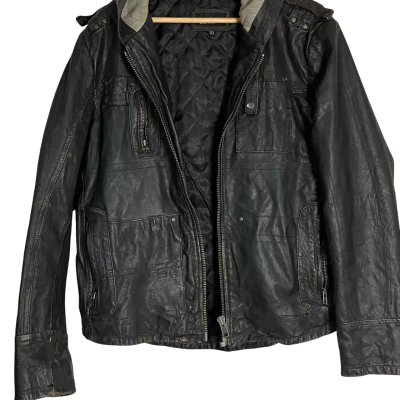 Politix Mens  Size L Winter Leather Jacket 