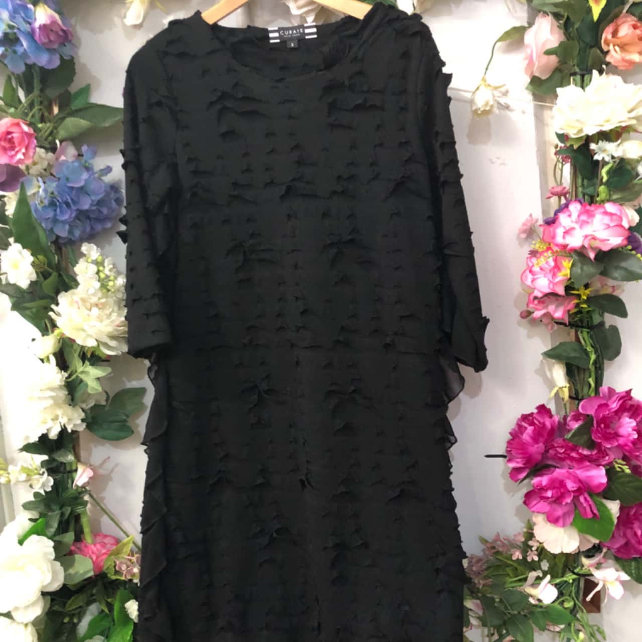 Curate by Trelise Cooper Size S Black Ruffle Dress