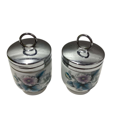 Royal Worcester Vintage Porcelain Egg Coddlers x2 (Office)
