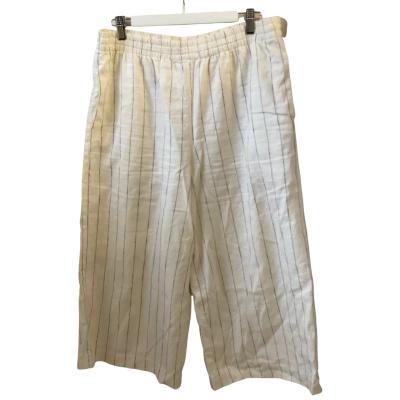 Sheridan Womens  Size L Casual Pants Black  / Pinstriped / White 