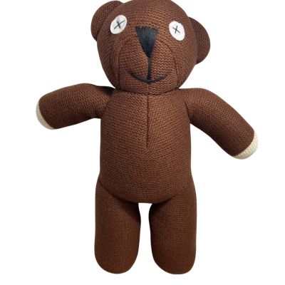 Mr bean Teddy Bear Knit Brown Plush Toy - Vintage 1998