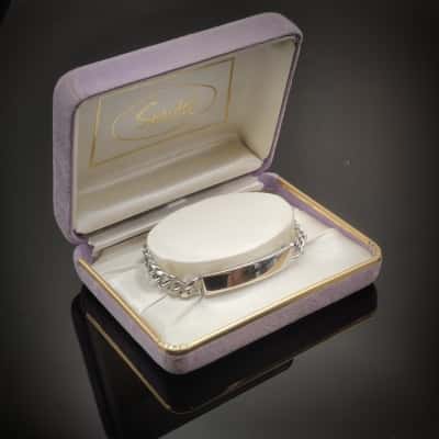 Vintage Silver Tone "Speidel" I.D. Bracelet - New in Original Box
