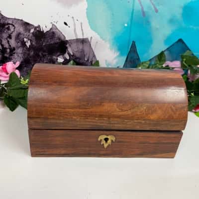 Lockable wooden chest with key 