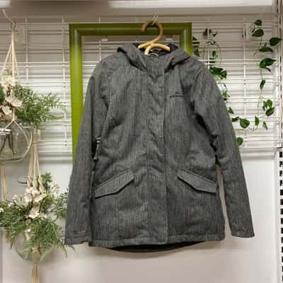 Kathmandu Womens Hooded Duck Down 550 Jacket Grey Size 12 