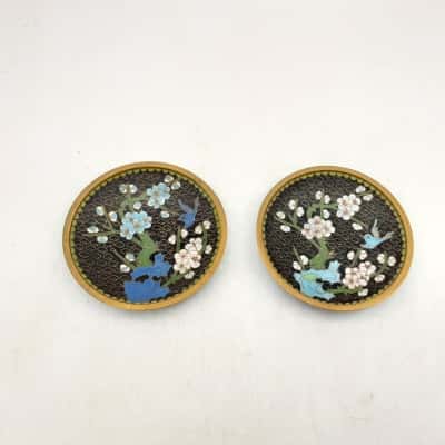Pair of vintage Cloisonne dishes