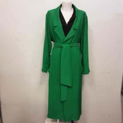 Motto Green Belted Euro Trench Coat Size 18