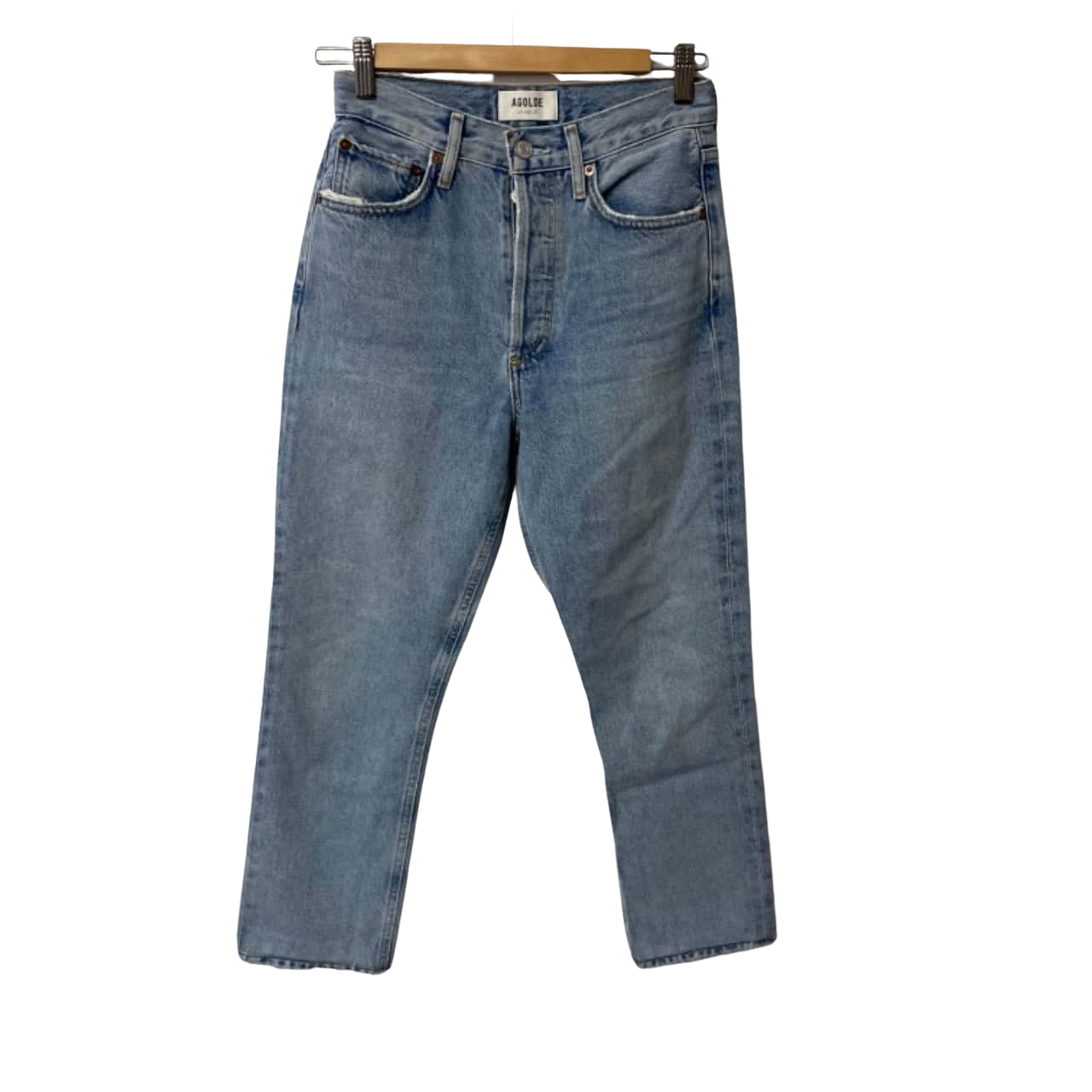 AGOLDE Womens Size 24 High Rise Mom Jeans Blue (s)