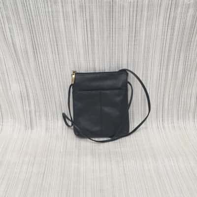 Colorado Mini Black Leather /Zip Front Pocket Detail /Crossbody /Shoulder /Messenger Style Bag 