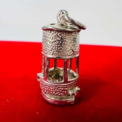 Sterling Silver Vintage Miners Lamp Charm (925) 3.61g