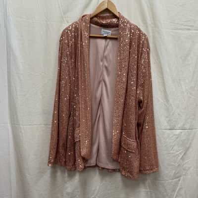 Isaac Mizrahi Womens  Size XXL Pink Sequinned Jacket