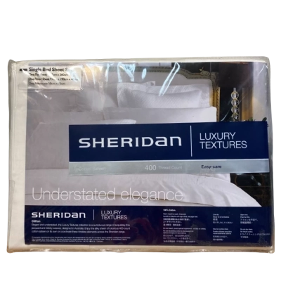 BNWT Sheridan Luxury Textures Cotton Sateen Single Bed Sheet Set 