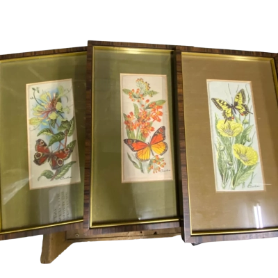 Vintage Cash Collector Woven Silk Pictures x 3