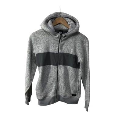 Quiksilver Kids Size 12 Grey Flecked Zip Front Hooded Jacket