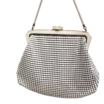 Womens Vintage Oroton Glomesh White Evening Bag