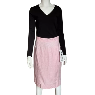  Simona  Linen Straight Pink Skirt Size 10 