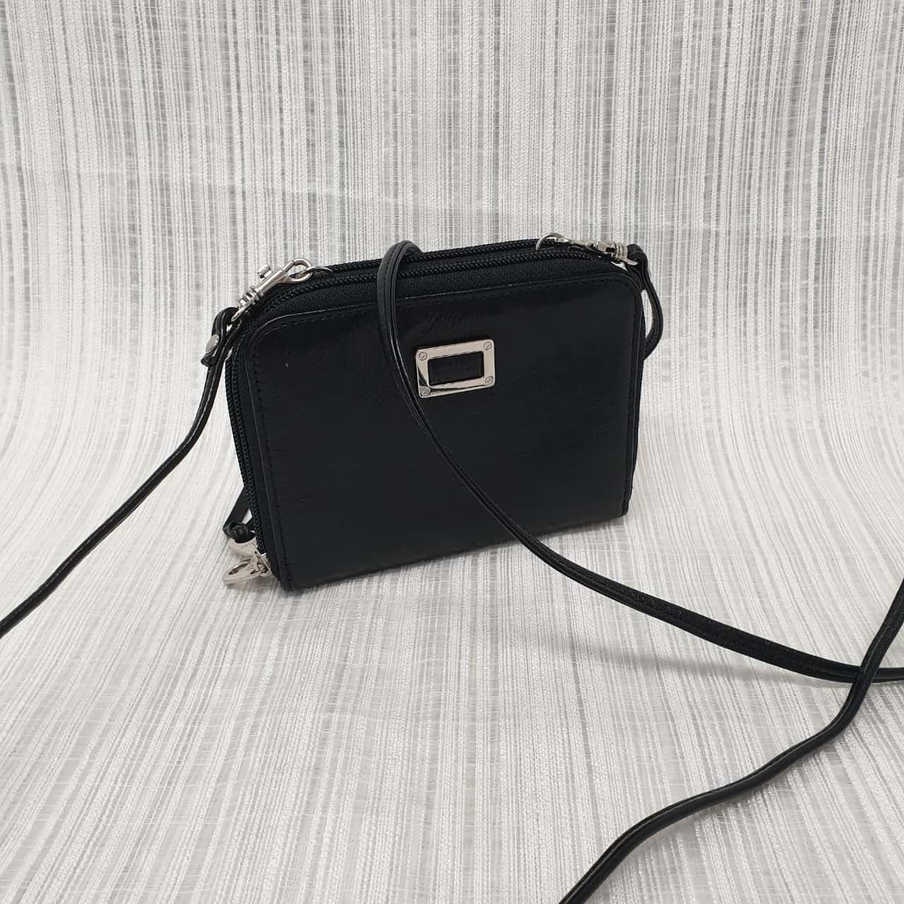 Cellini Gorgeous Black Leather Crossbody Wallet / Small Bag - RRP $169. ...