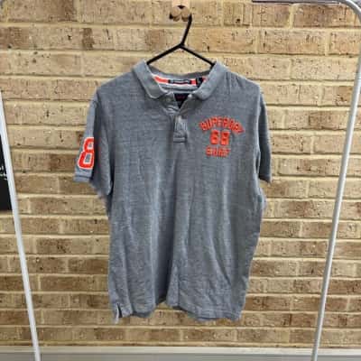 Superdry Mens grey superstate polo  Size 2XL 