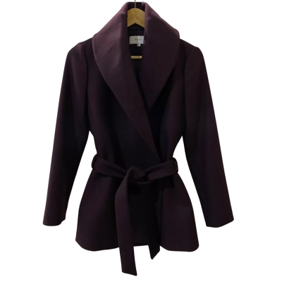 Reiss Womens Size 8 Purple Wrap Coat 