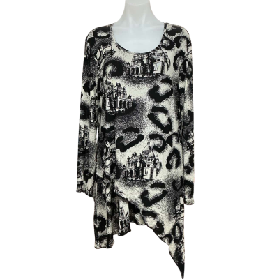 Cordelia Street Womens Size 16 Mini Dress Black  / Off White / Pattern 