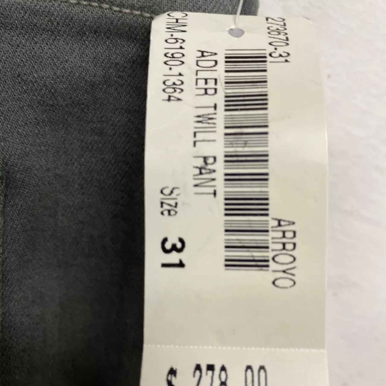 Adler Mens Size 31 Tapered Leg Jeans Green