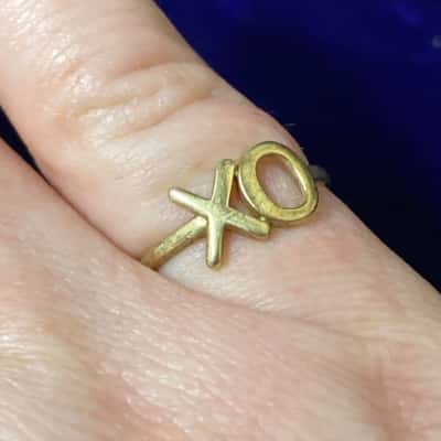 Stamped 375 XO Hug & Kiss Ring 