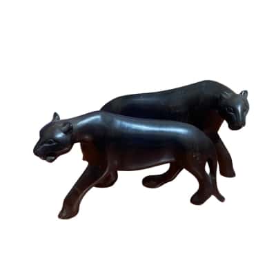 Vintage carved panthers 