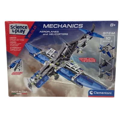BNIB Science & Play Mechanics Build Aeroplanes and Helicopters Kit made in Italy