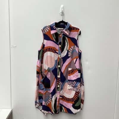 OBUS- Womens  Size 3 Babydoll Dress Multicoloured 