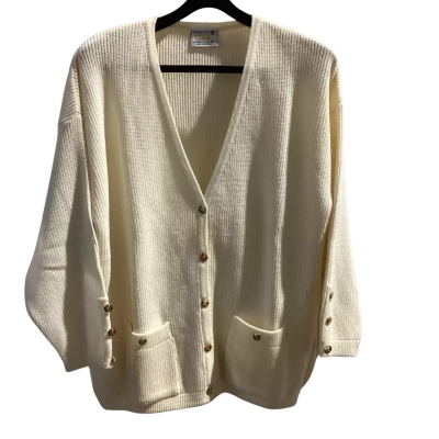  Slade Womens  Size 16 Button-down Cardigan Cream NWOT Pure Wool 
