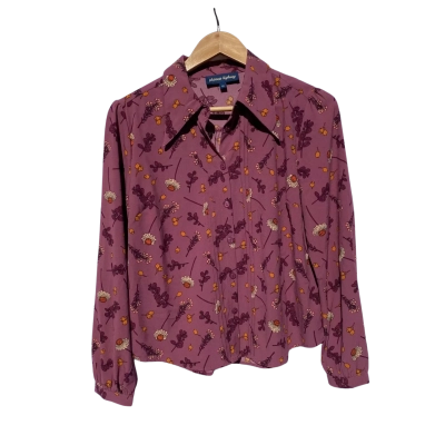 Princess Highway Size 10 Blouse Floral / Maroon 