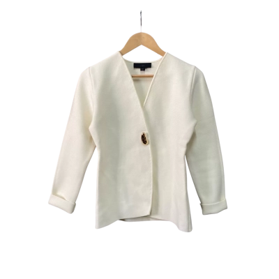 Zara Womens  Size M Knit Blazer Cream 