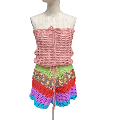  Hand Crafted  Size S Off-the-shoulder Playsuit Multicoloured 