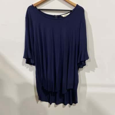 Beme  Womens  ELV Flat Sleeve Top  Navy Blue RRP69.99
