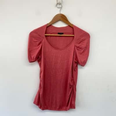 Ann Taylor Red Short Sleeve Top  Size L 