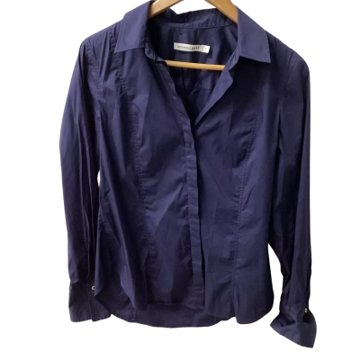 Sportscraft Womens  Size 12 Long Sleeve Shirt Navy Blue G