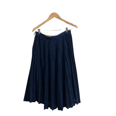  Womens  Size 12  Jolie Moi navy lace bonded midi skirt 